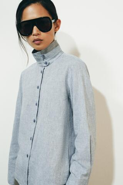 РУБАШКА ИЗ СМЕСОВОГО ЛЬНА — ZW COLLECTION — ZARA