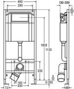 Инсталляция Viega Eco_WC для нависного унитаза в комплекте с кнопкой Style 10 (хром) и креплением