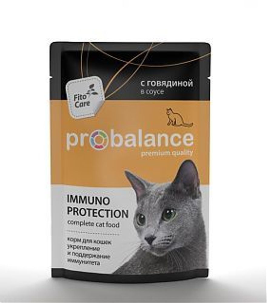 Влажный корм Pro Balance Adult Immuno для взрослых кошек, говядина, 85 г Влажный корм Pro Balance Adult Immuno для взрослых кошек, говядина, 85 г