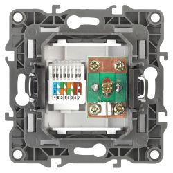 Розетка ЭРА Серия 12 12-3110-13 комбинированная RJ45+TV IP20 бронза | Эра 12