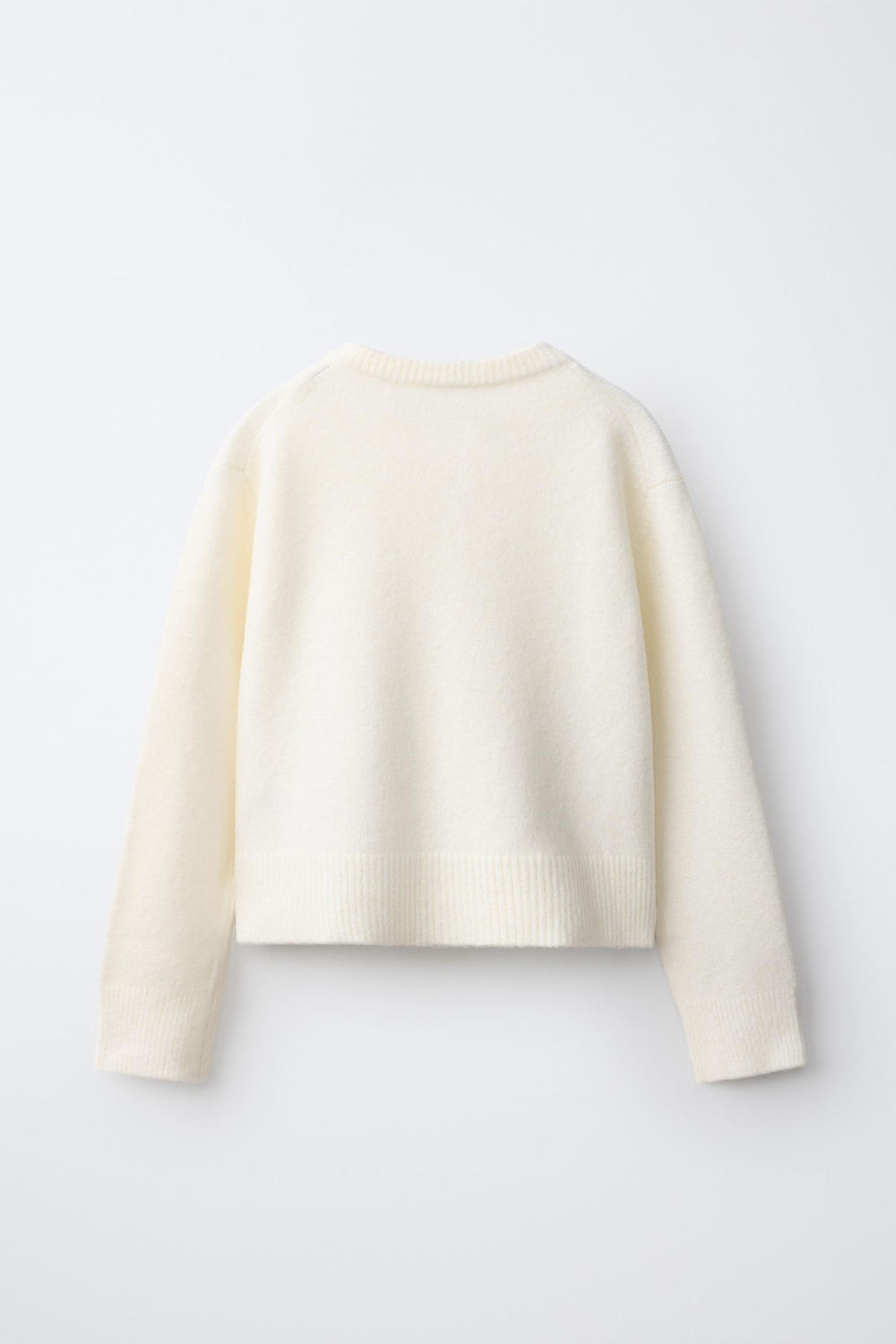 ZARA ОДНОТОННЫЙ КАРДИГАН, ЭКРЮ