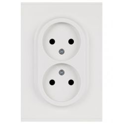 Розетка ЭРА Arktik 16-2107-08 без заземления двойная 2X2P 16А-250В белый матовый | Эра Arktik