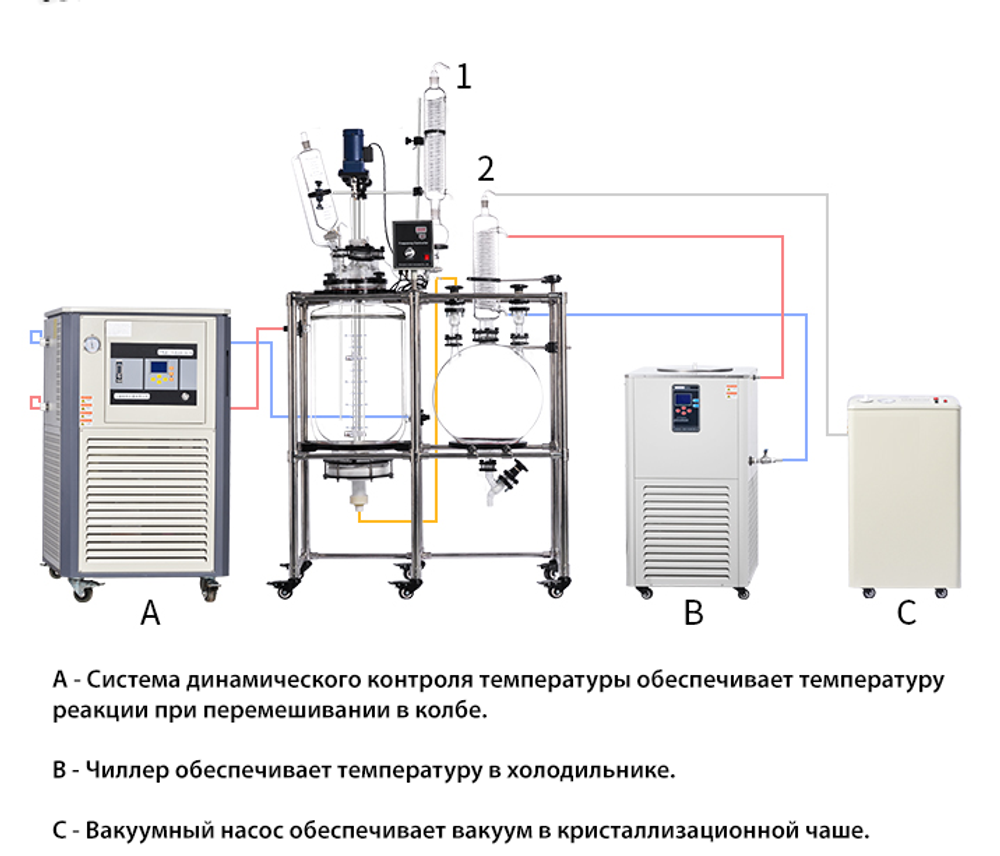 Фильтр-реактор кристаллизационный стеклянный