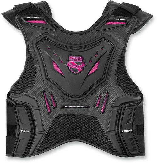 Купить Мотожилет защитный Icon Stryker Vest / Женский / Черно-розовый