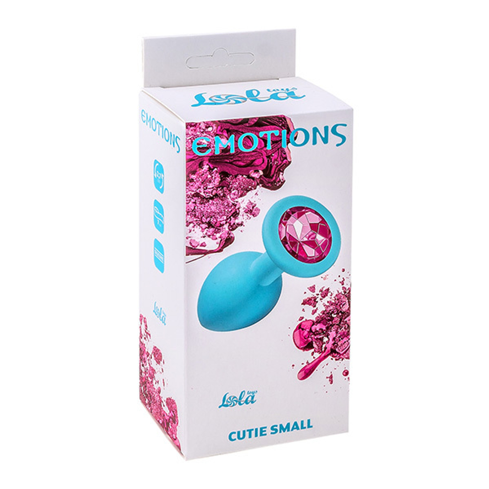 Анальная пробка 7,5см  Lola Games Emotions Cutie Small Turquoise Pink Crystal 4011-06Lola
