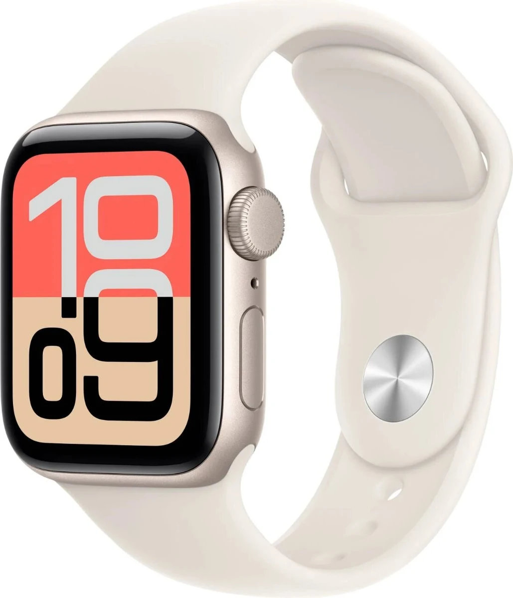 Умные часы Apple Watch SE 3, 44mm, Starlight, ремешок Starlight Sport Band S/M (2025) — фото 1