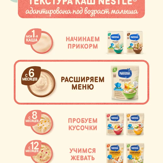 Каша молочная Nestle Овсяная груша банан 200г