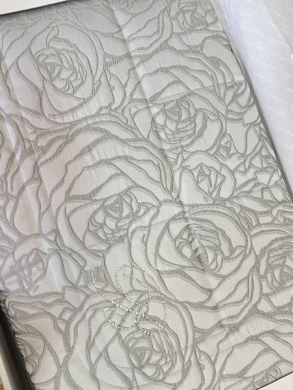 Покрывало 270х270 Blumarine Dalida stone blu серо-голубое