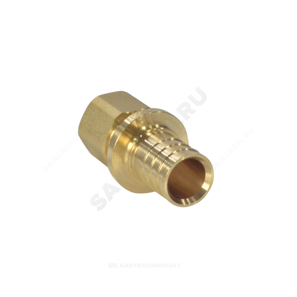 Муфта для PE-X труб аксиальная латунь Дн 25х3/4" ВР РОС