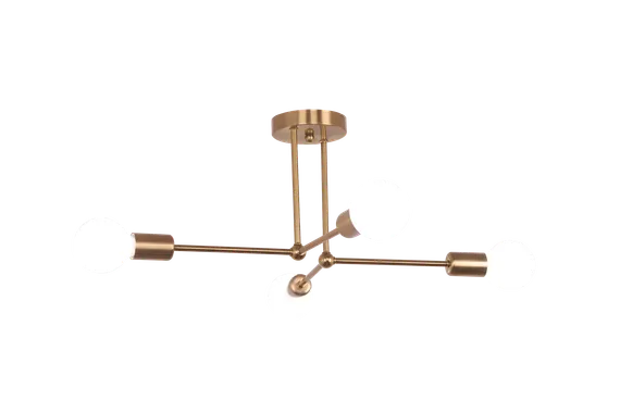 Люстра потолочная NewRgy PD-LED-LINE1-R001-E27*4 GOLD, 4×40 Вт, золотая