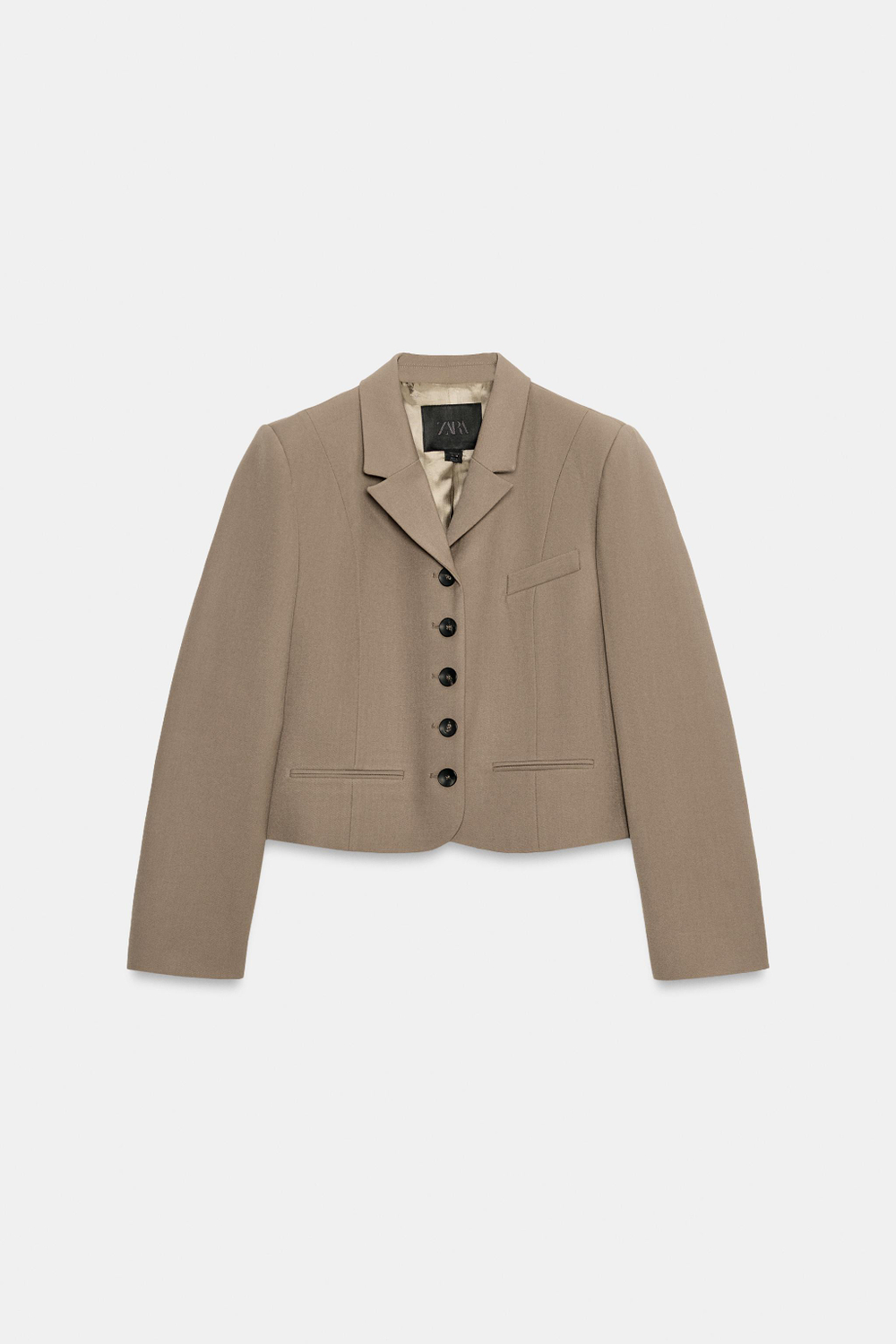 ZARA ПРИТАЛЕННЫЙ БЛЕЙЗЕР НА ПУГОВИЦАХ — ZW COLLECTION, КАРАМЕЛЬНЫЙ