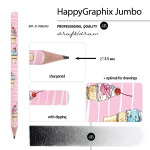 Карандаш ч/г 4В, 3.5 мм "HappyGraphix Jumbo. Мороженое. Рожок" (Bruno Visconti)