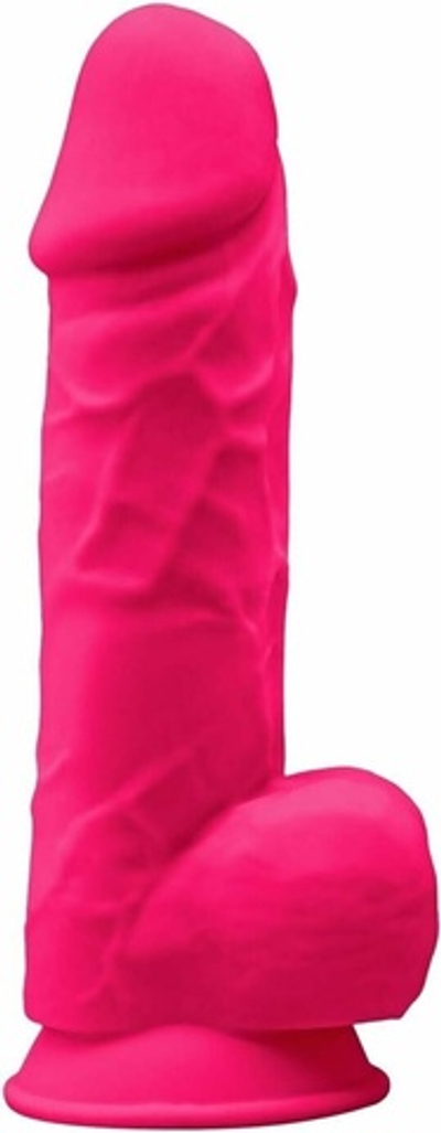 Ярко-розовый фаллоимитатор Model 1 - 21,5 см. (Цвет: черный)