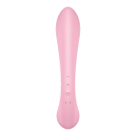 Розовый двусторонний вибратор-кролик 13см Satisfyer Triple Oh