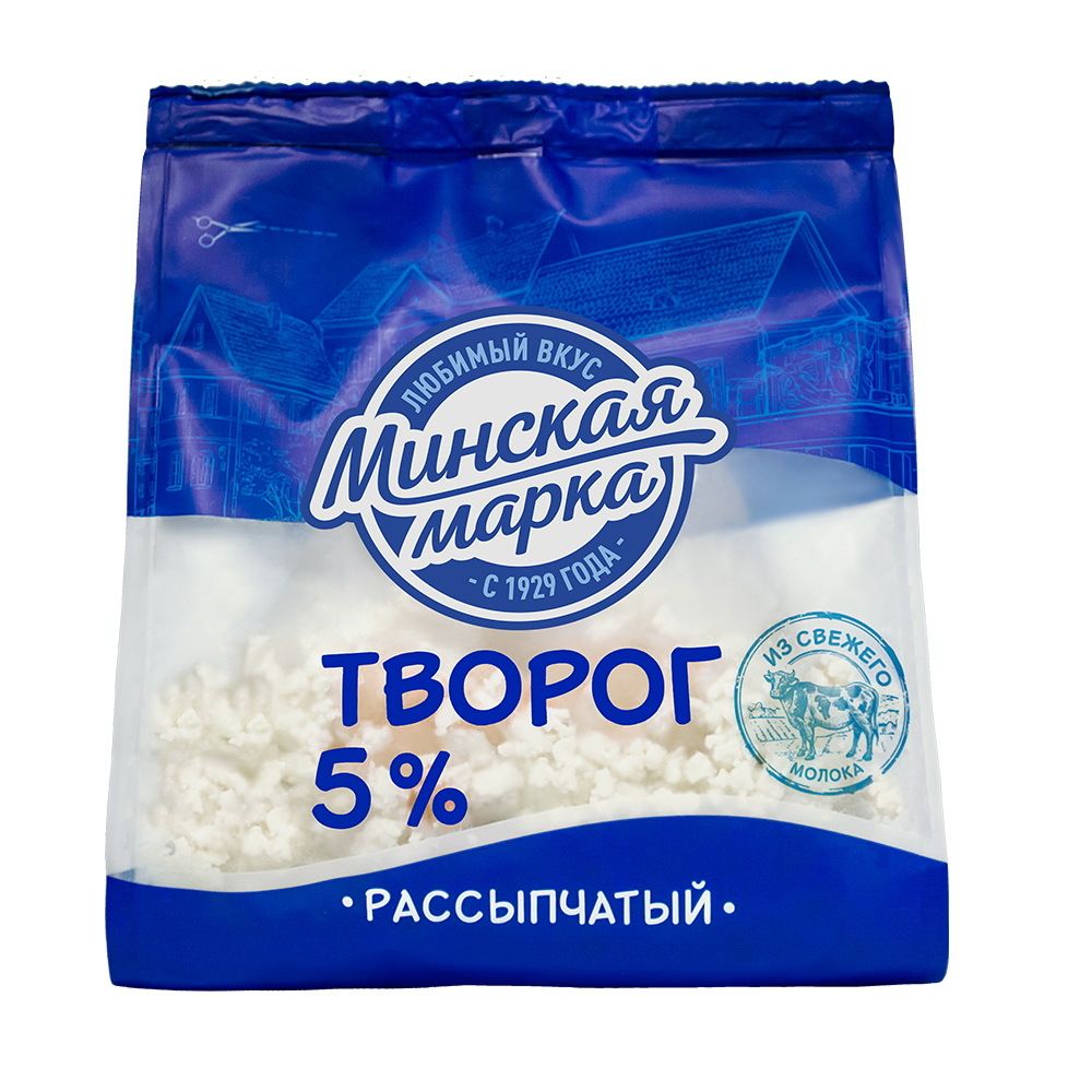 Творог рассыпчатый "Минская марка" 5,0% пакет 350 г