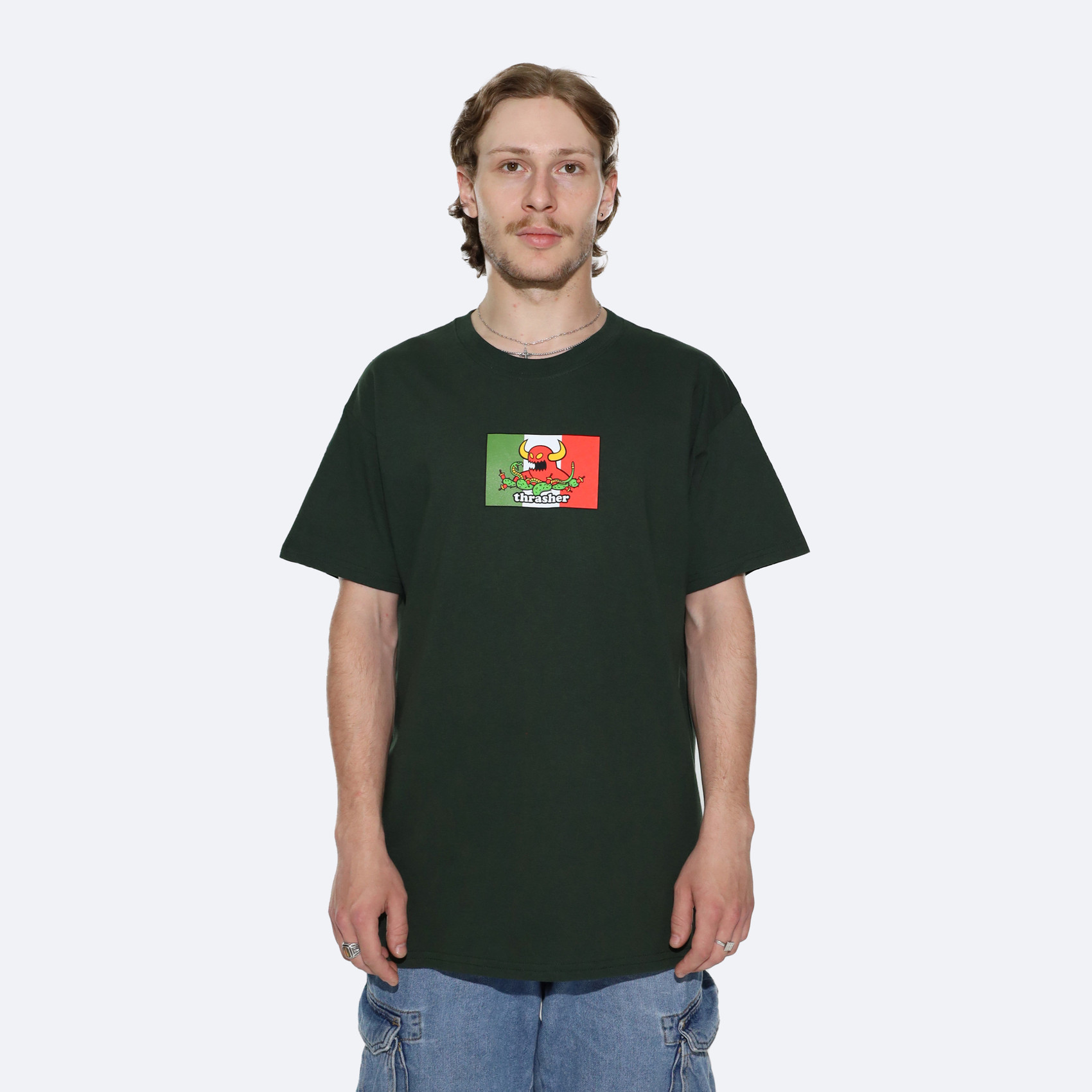 Футболка Thrasher x Toy Machine Hecho T-Shirt (forest green) артикул: - купить в магазине Дайс