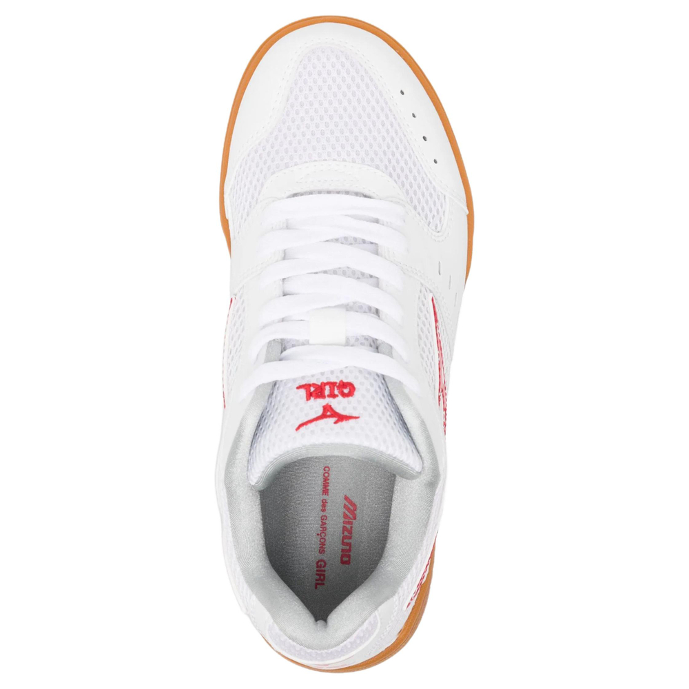 COMME Des GARCONS GIRL x Mizuno Crossmatch Plio RX 4 Anti Slip Wear Resistant Low Top Casual Shoes Unisex White