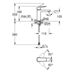 Смеситель однорычажный для раковины GROHE Cubeo, размер M, хром (1017550000)