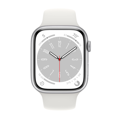 Умные часы Apple Watch Series 8 GPS, 45mm, Aluminium Case with Sport Band M/L, Silver (Серебристый)