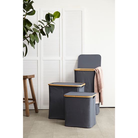 Корзина для белья с двумя отделениями neat twin, 53,5х33х53 см, серая