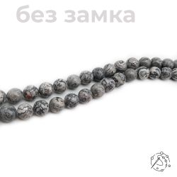 Нить бусин яшма серебряная 12 мм