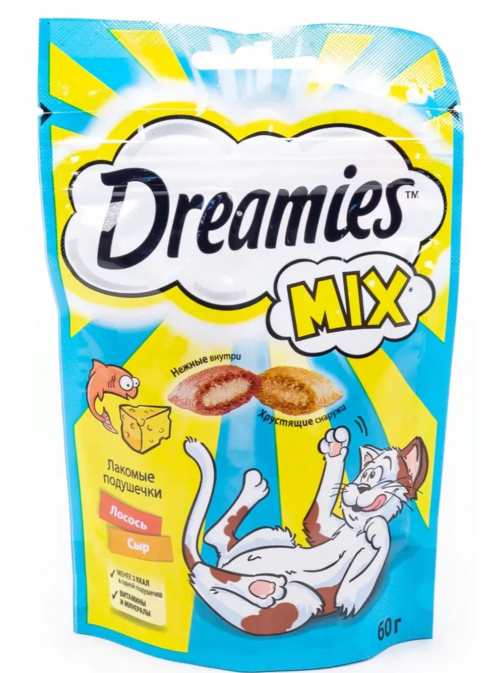 Лакомство для кош Dreamies с добавлением лосось/сыр 60г