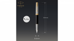 Ручка-роллер Parker Sonnet Premium Refresh BLACK GT, стержень: F, цвет чернил: black, в подарочной упаковке