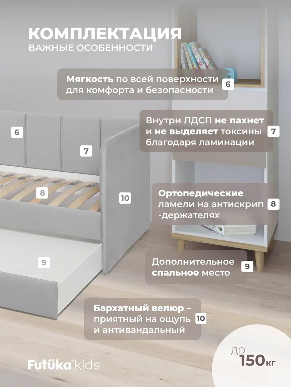 Диван - кровать 180х90 см Стич ткань Микровелюр