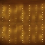 Гирлянда для дома ЗАНАВЕС «Звезды» ш3* в2 м 160 ламп LED, прозр. пров, 8 реж,IP-40, Теплый белый (возможность соединения)