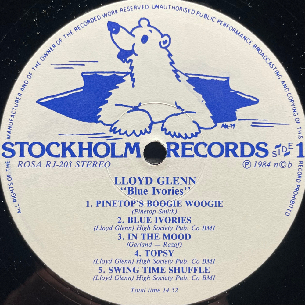 Lloyd Glenn ‎– Blue Ivories (Швеция 1984г.)