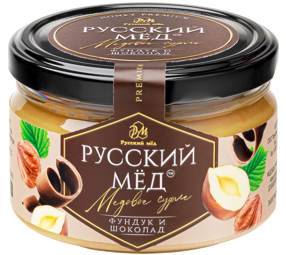 Медовое суфле фундук и шоколад Русский мёд 250 мл