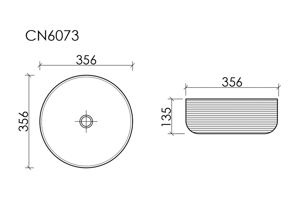 Раковина накладная круглая Элемент (Element) 356x356x135, цвет белый