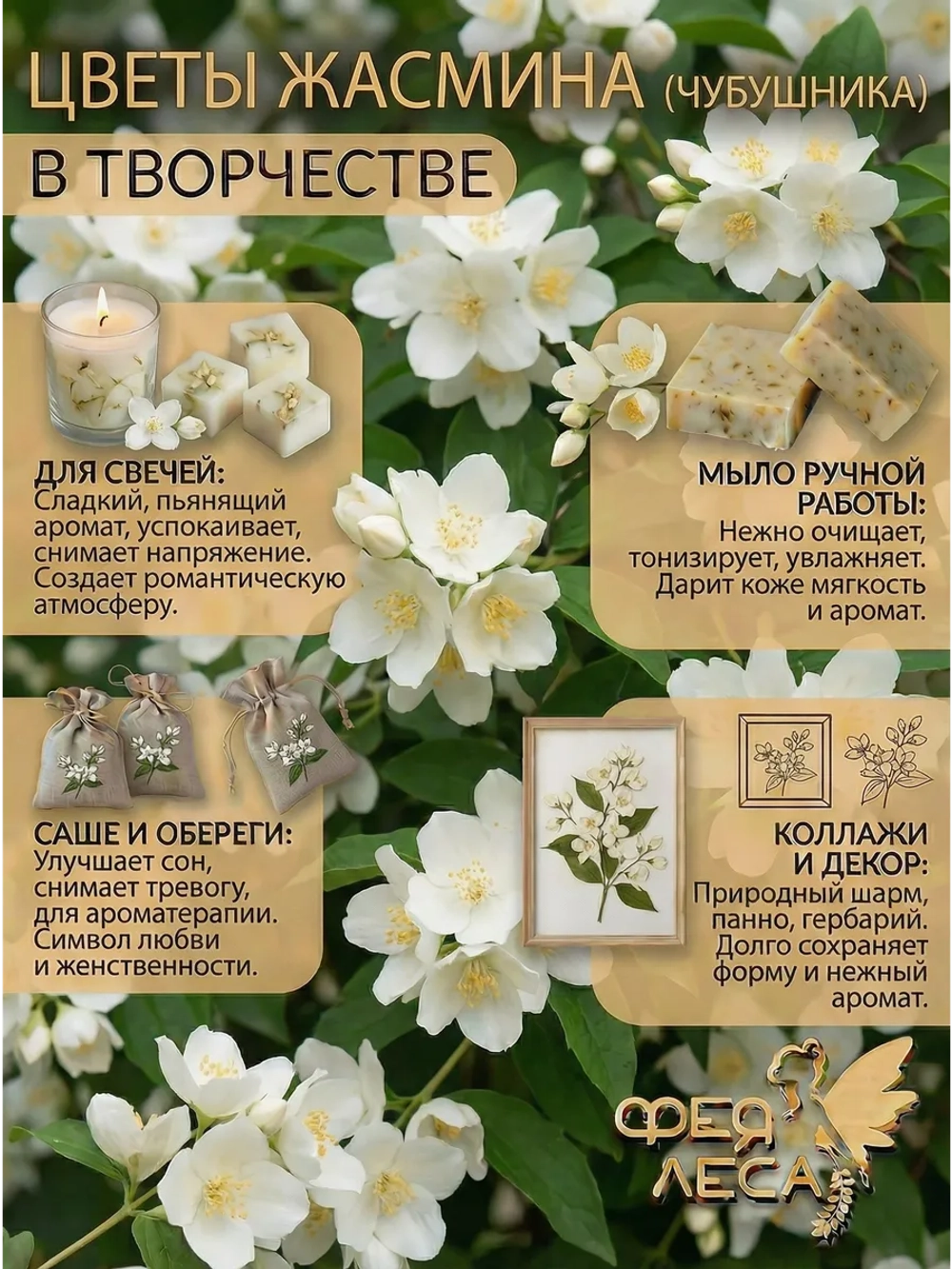 Жасмин чбушник побеги с цветами для декора и эзотерики