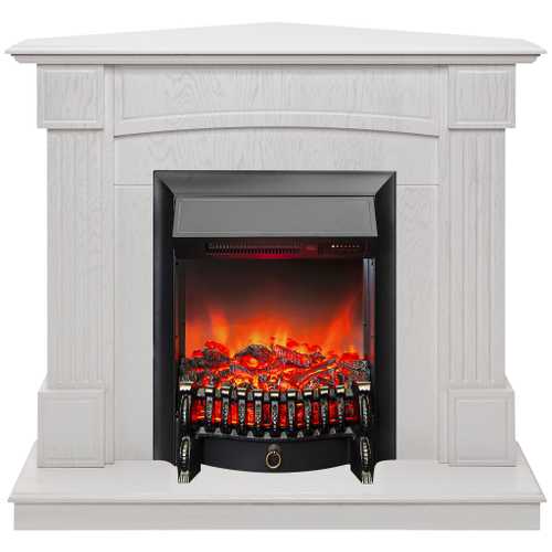 Каминокомплект Real Flame Andrea Corner WT с очагом Fobos Lux Black RC (угловой)