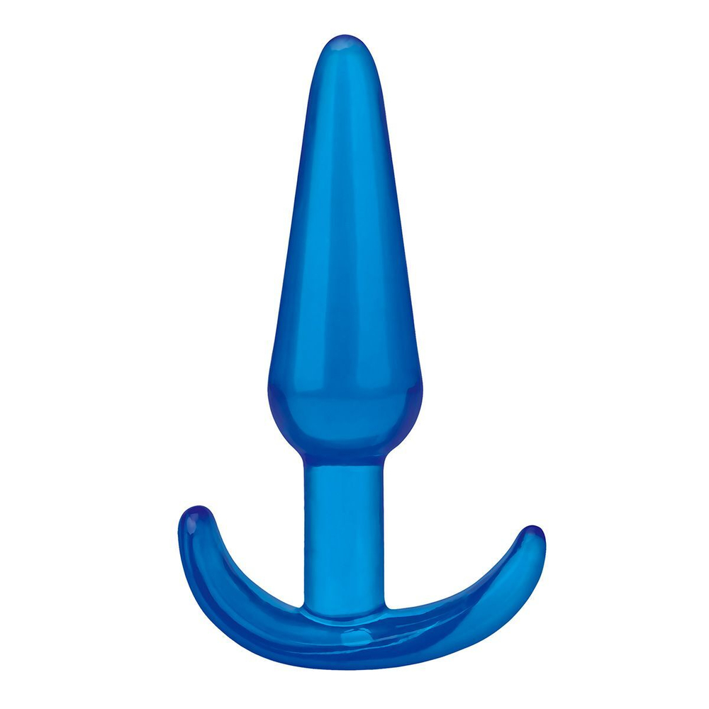 Голубая анальная пробка Slim Tapered Butt Plug - 10,8 см. (Цвет: голубой)