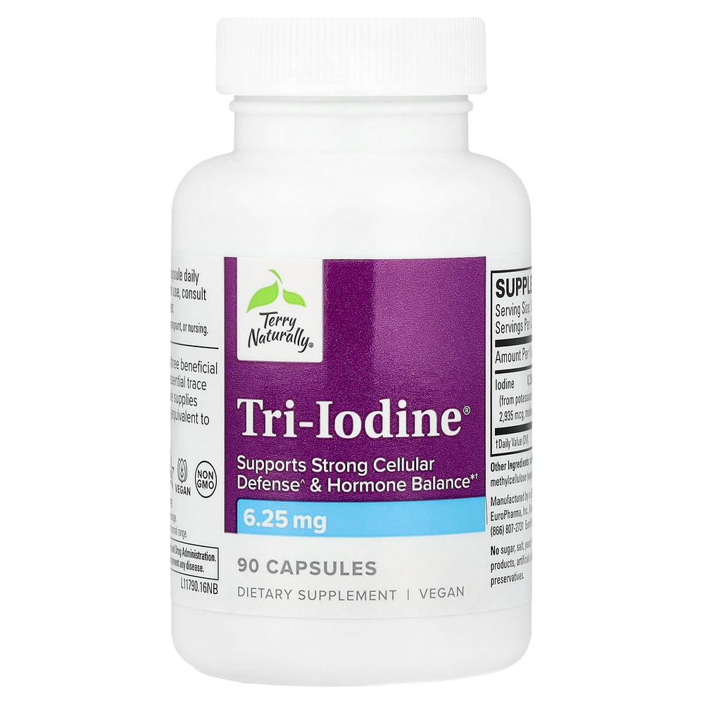 Terry Naturally, Tri-Iodine®, 6,25 мг, 90 капсул
