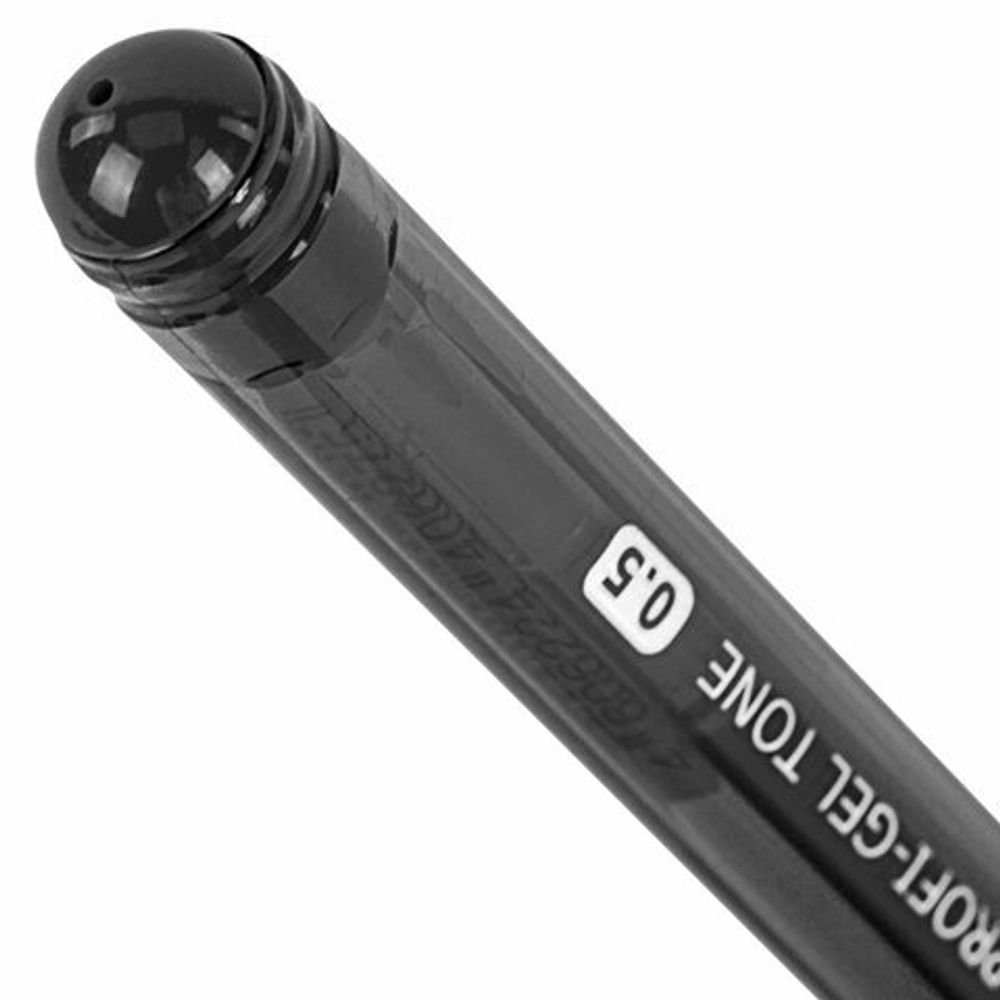 Ручка гелевая BRAUBERG "Profi-Gel TONE", 1шт, ЧЕРНАЯ, линия письма 0,4 мм, стандартный наконечник 0,5 мм, тонированный корпус, 144127