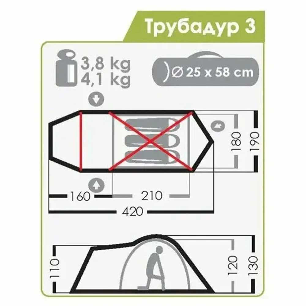 ТУРИСТИЧЕСКАЯ ПАЛАТКА NORMAL ТРУБАДУР 3