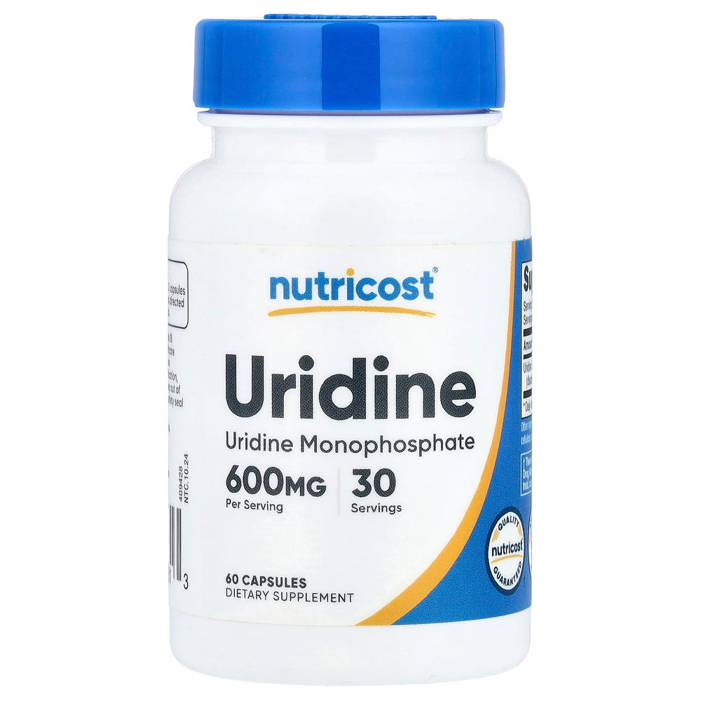 Nutricost, уридин, 60 капсул (300 мг в 1 капсуле)