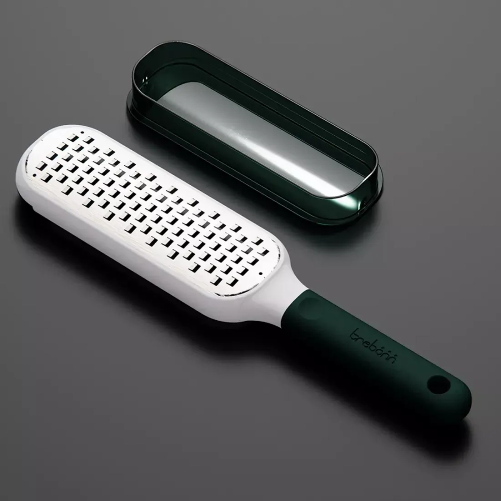 Терка средняя с ручкой с контейнером 27.5см Trebonn Kitchen Tools темно-зеленый
