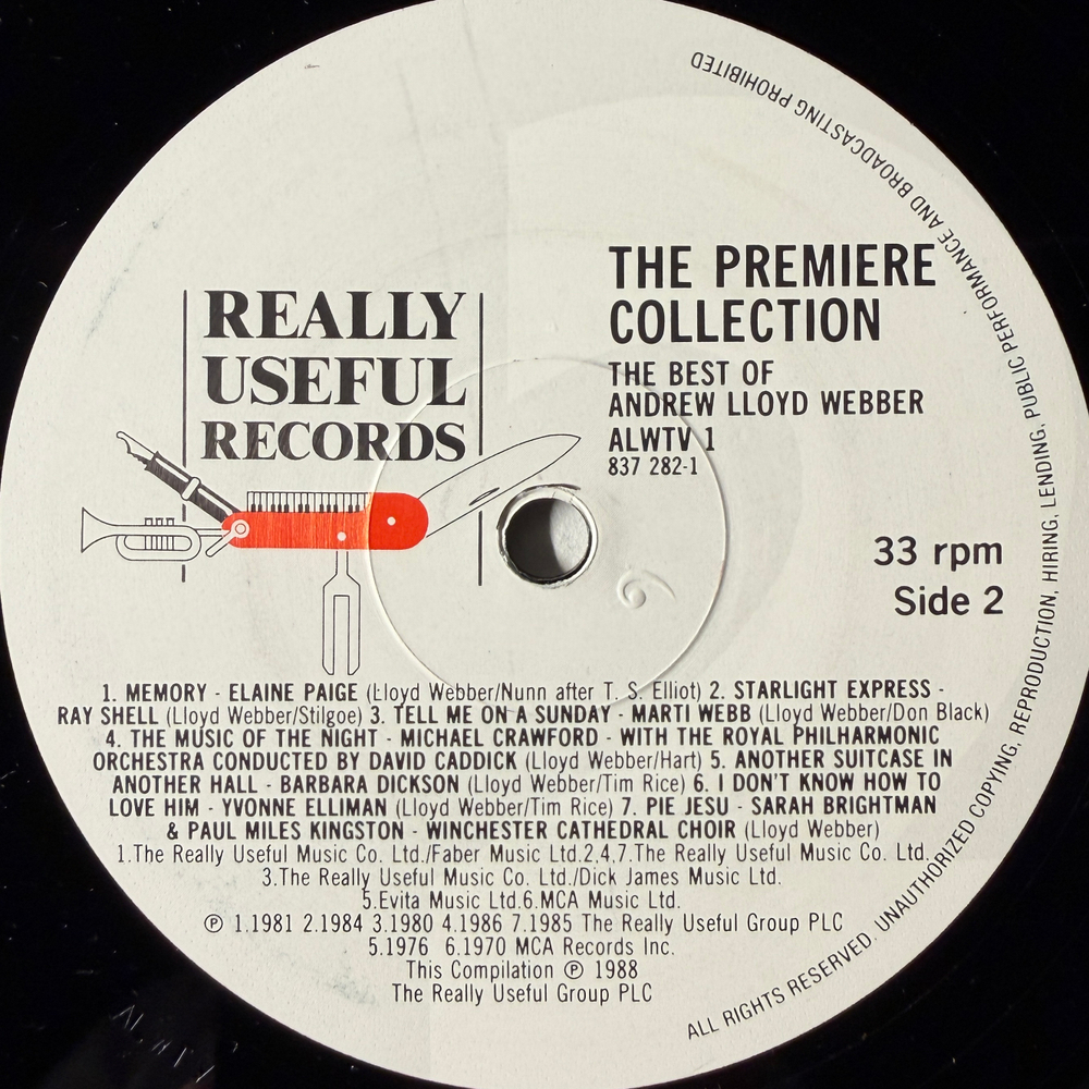 Andrew Lloyd Webber ‎– The Premiere Collection (The Best Of Andrew Lloyd Webber) Англия