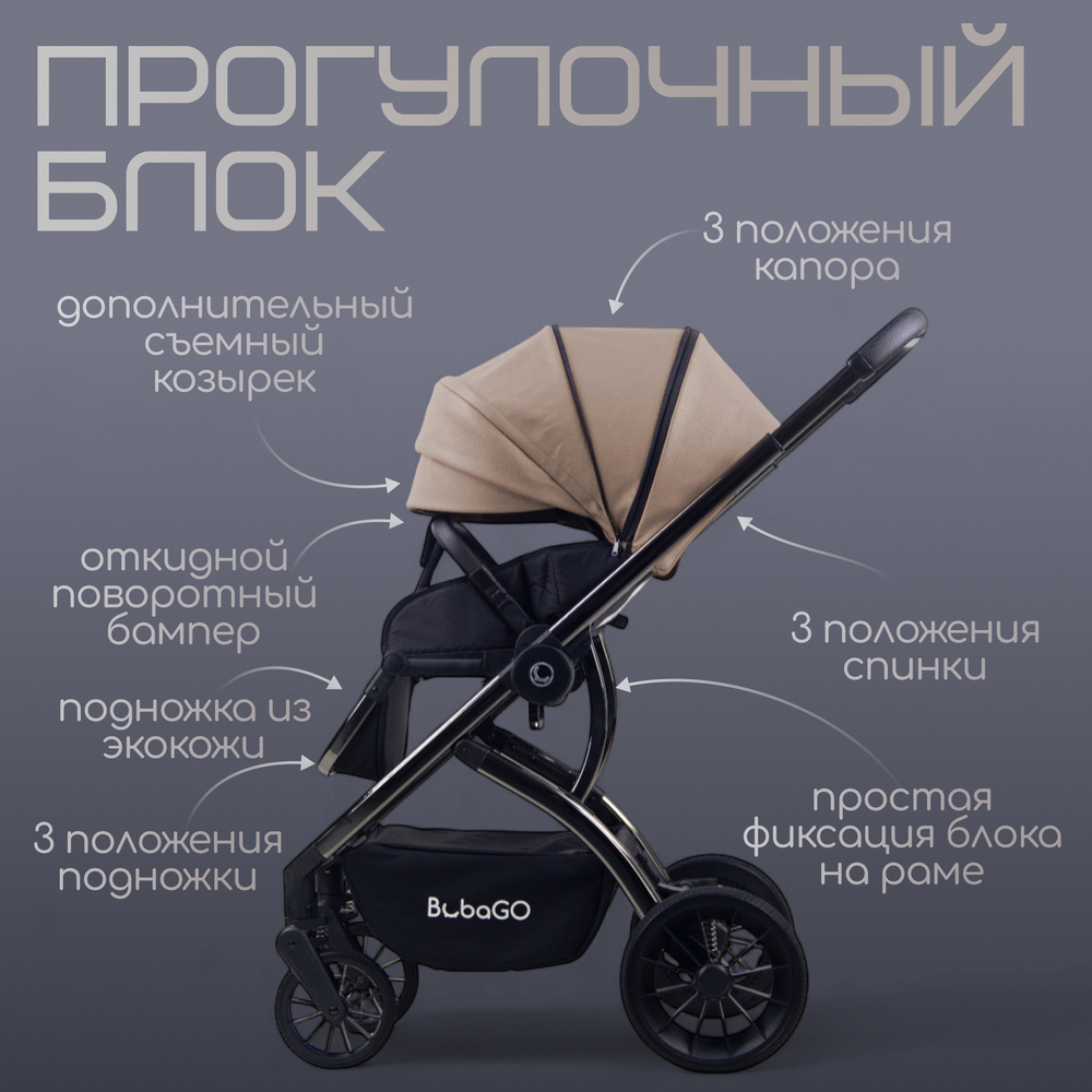 Модульная коляска BubaGO Lotta 3в1 LIMITED