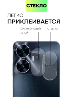 Стекло на камеру BROSCORP для realme C55 (арт. RM-C55-CLEAR-CAM-GLASS)