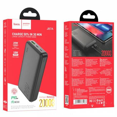 Портативный аккумулятор Hoco J87A 20000mAh PD+QC3.0 (black)