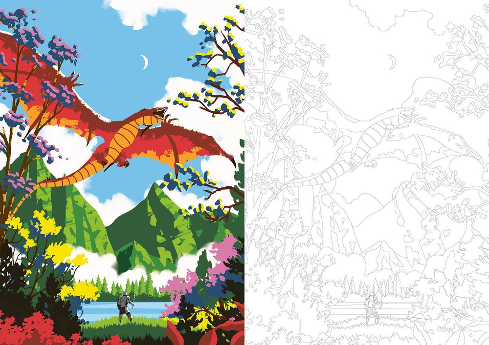 Hachette  раскраска по номерам  Le monde de Chroma - Livre de coloriage