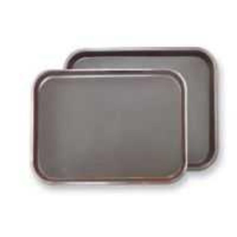 Поднос прорезиненный 40*30*2 см прямоуг. коричневый пластик P.L. - BarWare