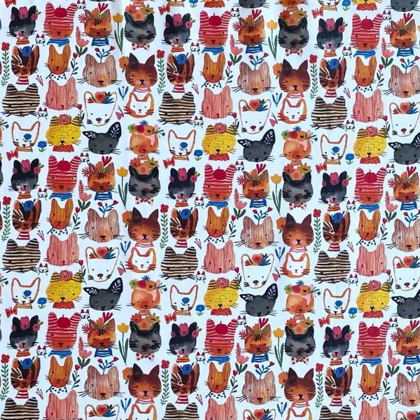 ЦВЕТНЫЕ МИНИ КОТИКИ, 100% хлопок, Handmade Fabrics 1