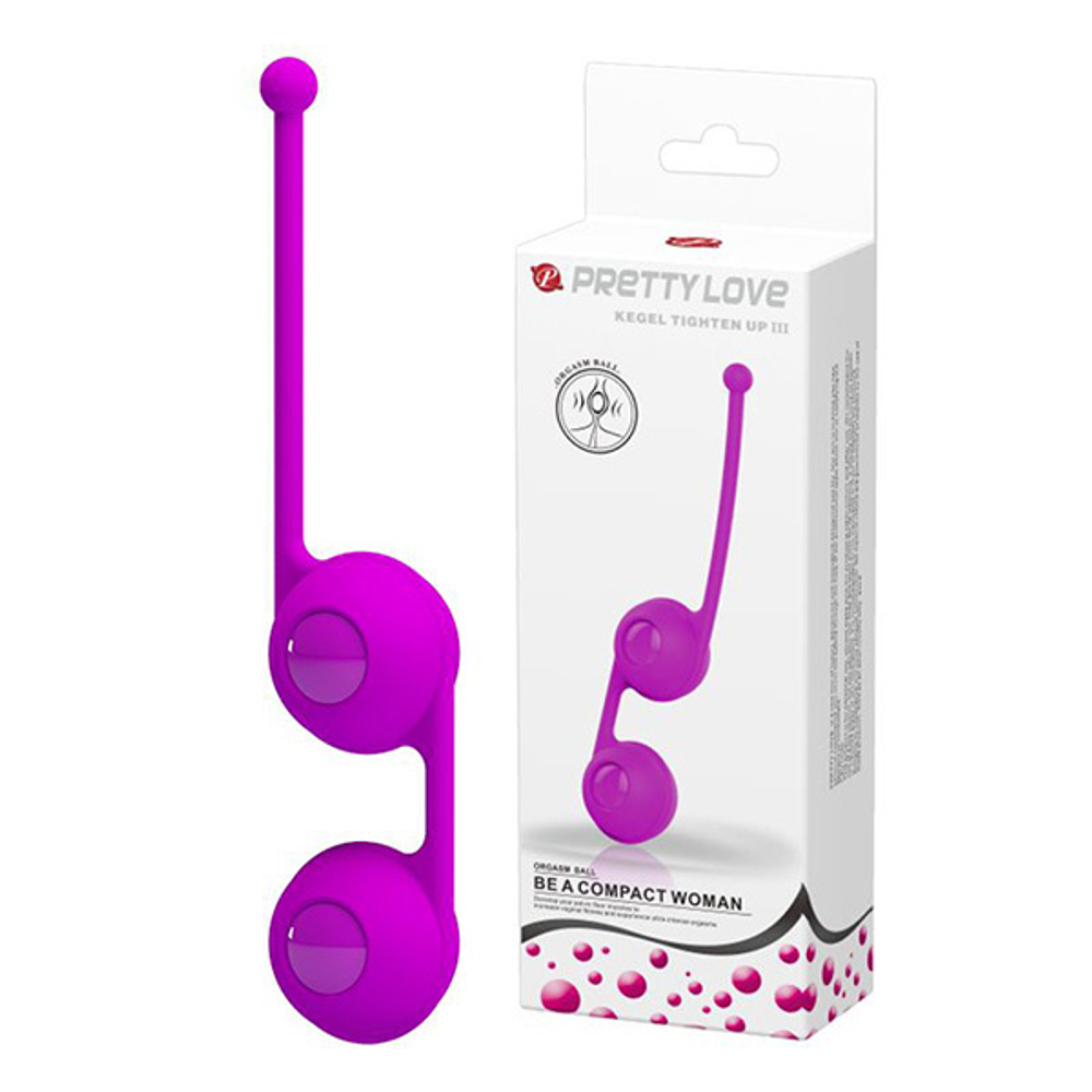 Лиловые вагинальные шарики 3,5см Pretty Love Kegel Tighten Up III BI-014493-2