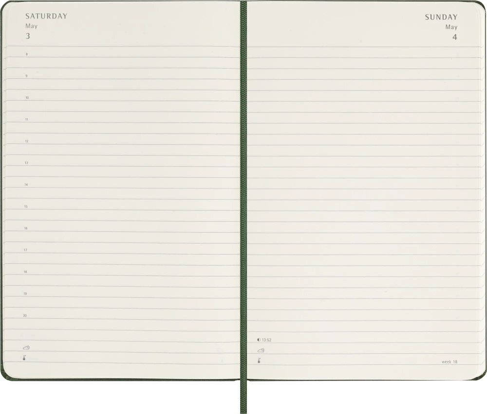 Ежедневник Moleskine Classic (DHK1512DC3) 13х21см твердая обложка зеленый