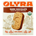 Olyra, печенье с кремом на завтрак, со вкусом темного шоколада, 4 упаковки On the Go, 150 г (5,3 унции)